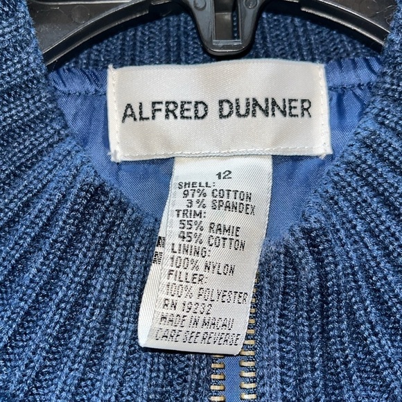 VTG-Alfred Dunner- 12-navy blue-corduroy sleeveless zip up vest lined rib detail - Picture 7 of 12
